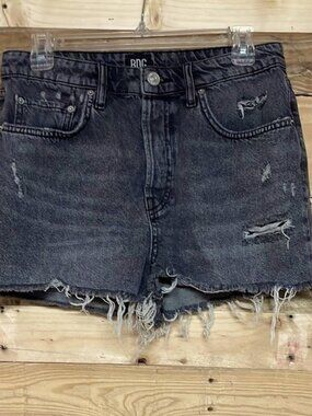 BDG size 30 Summer Cutoff High-rise Distress Fade Black Denim 2.5” Inseam Short